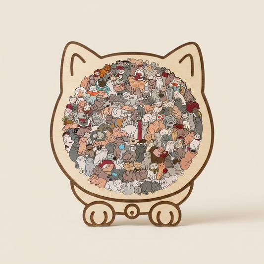 Cute Wooden Animal Puzzle – Cat, Dog & Bear Designs
