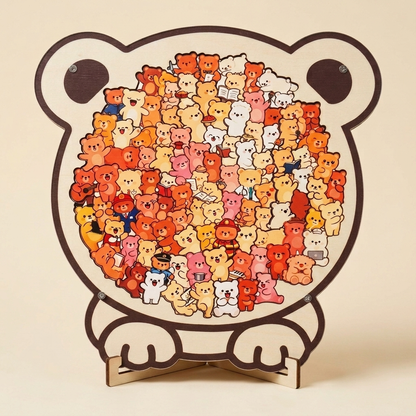 Cute Wooden Animal Puzzle – Cat, Dog & Bear Designs