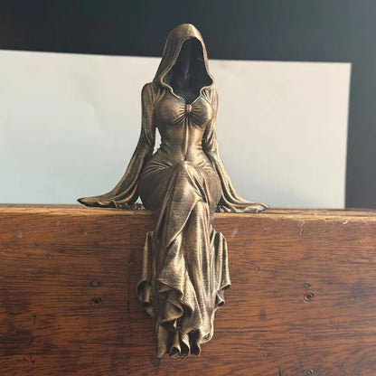 Gothic Lady Reaper - Ethereal Hooded Figure Sculpture