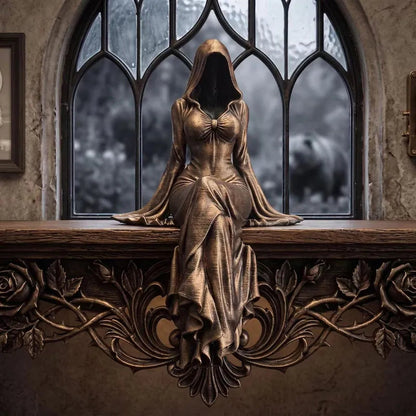 Gothic Lady Reaper - Ethereal Hooded Figure Sculpture