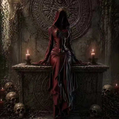 Gothic Lady Reaper - Ethereal Hooded Figure Sculpture