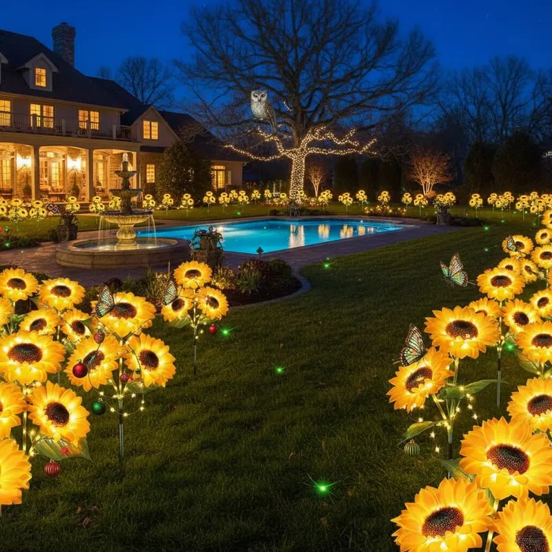 Solar Sunflower Lights – Automatic Dusk-to-Dawn Garden Glow