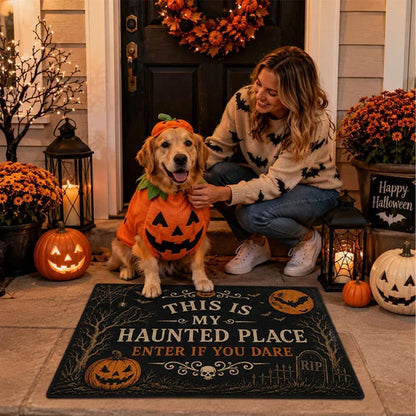 🎃🦇 Welcome to Your Haunted Haven – This Is My Haunted Place Halloween Door Sign