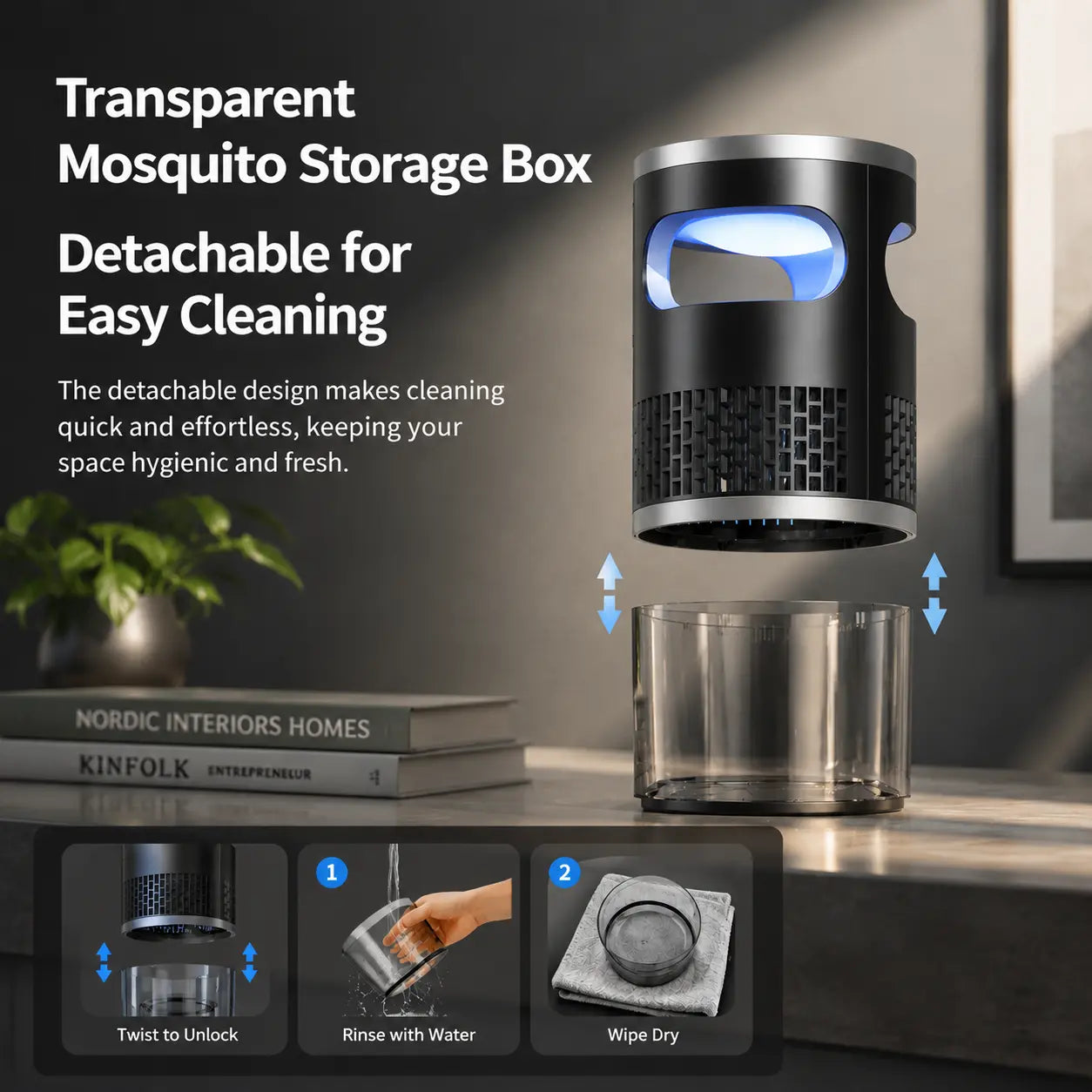 Indoor Insect Trap with Light & Suction