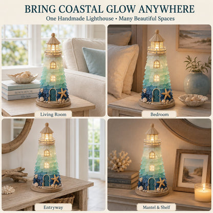 🌊 DIY 3D Sea Glass Lighthouse Kit | Light-Up Coastal Home Decor