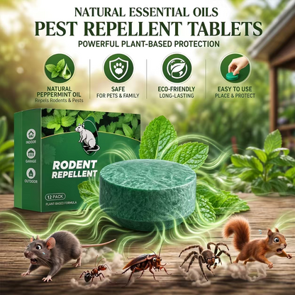 Natural Peppermint Rodent Repellent Tablets(12-Pack）