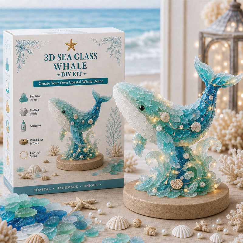 🌊 DIY 3D Sea Glass Art Kit – Coastal Light-Up Holiday Decor Collection