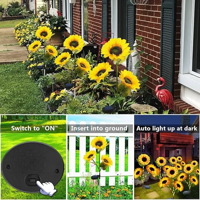 Solar Sunflower Lights – Automatic Dusk-to-Dawn Garden Glow