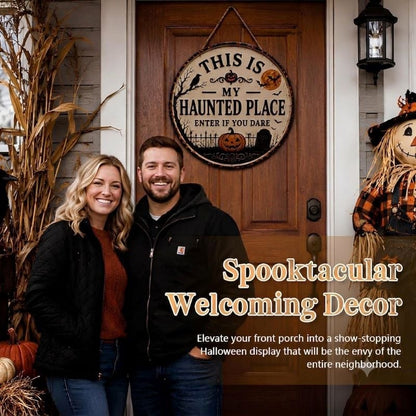 🎃🦇 Welcome to Your Haunted Haven – This Is My Haunted Place Halloween Door Sign