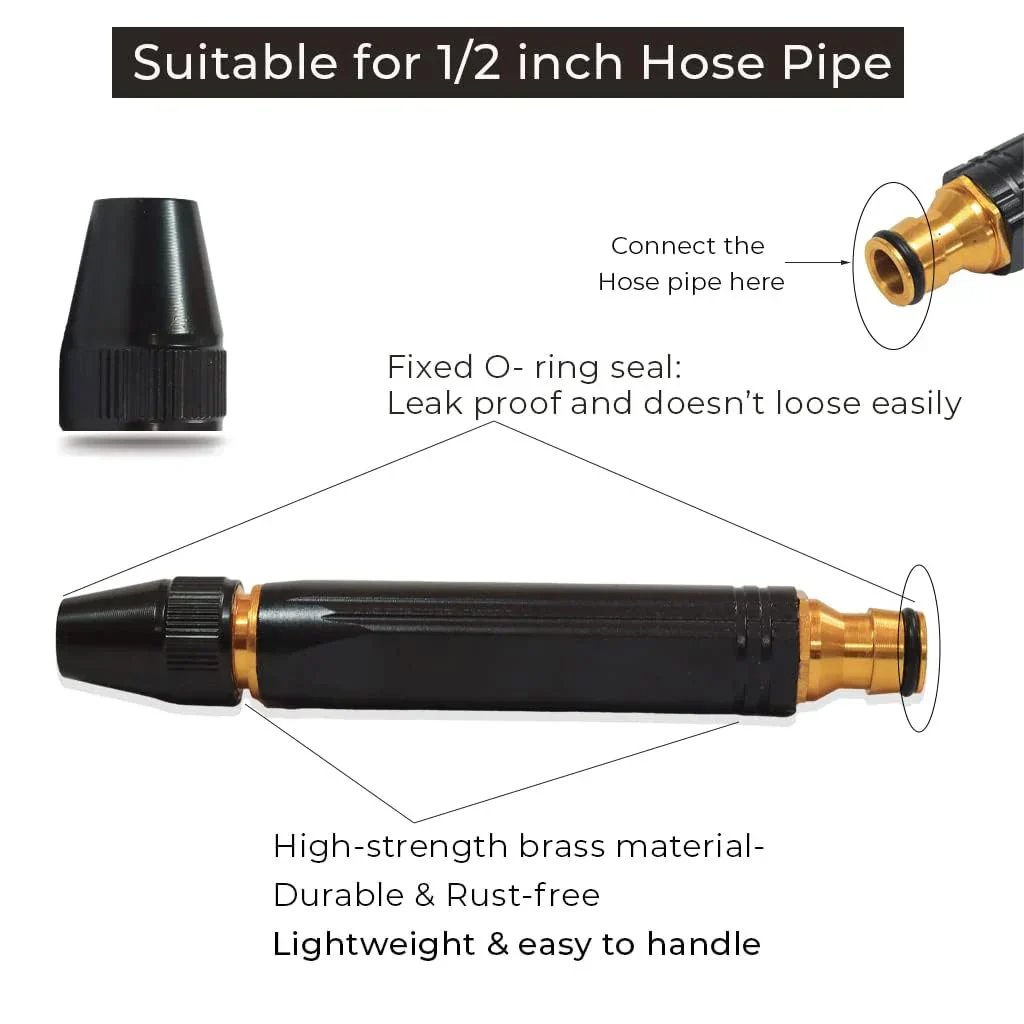 High-Pressure Water Spray Nozzle for Car Cleaning and Garden Use