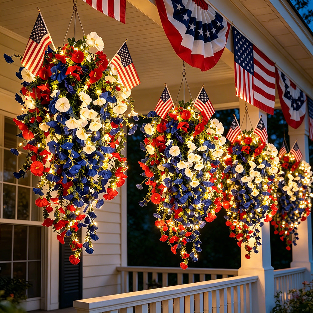 ✨July 4th: 60% OFF ❤️🤍💙 🇺🇸 Red, White & Blue Flowers for America’s 250th – Perfect for Porch & Party 💐