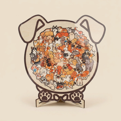 Cute Wooden Animal Puzzle – Cat, Dog & Bear Designs