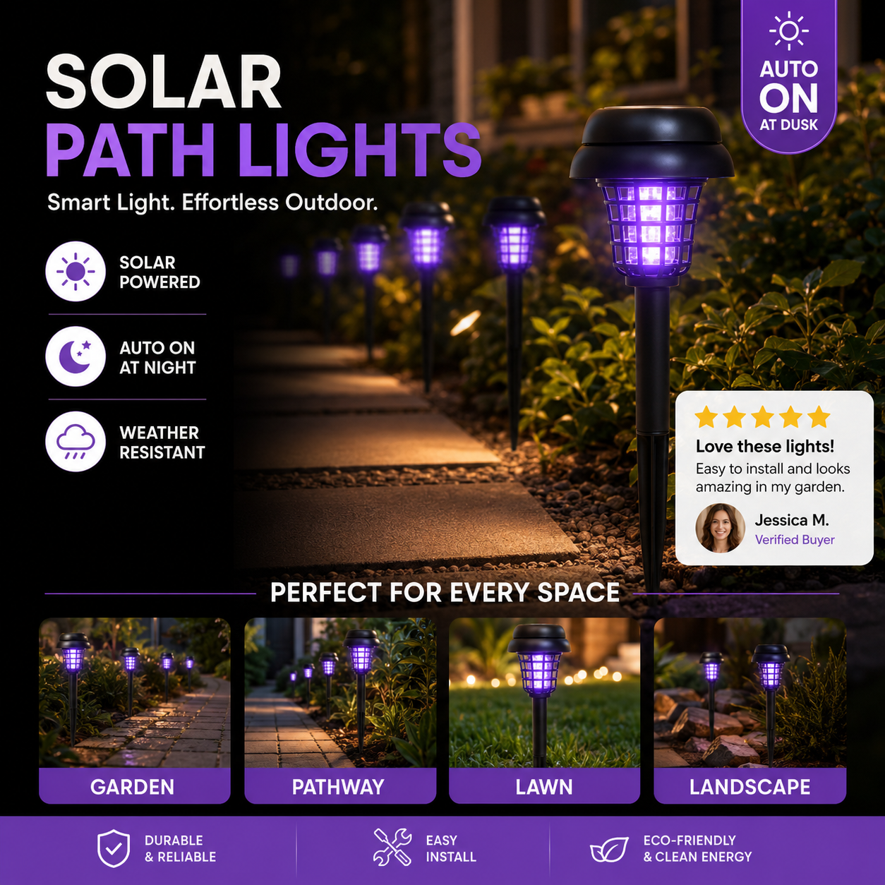 Solar Mosquito Zapper Stake Light – UV Bug Zapper & Garden Pathway Lamp