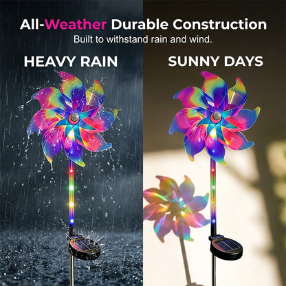 Solar Rainbow Pinwheel Garden Lights