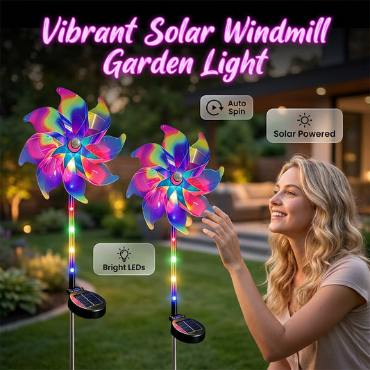 Solar Rainbow Pinwheel Garden Lights