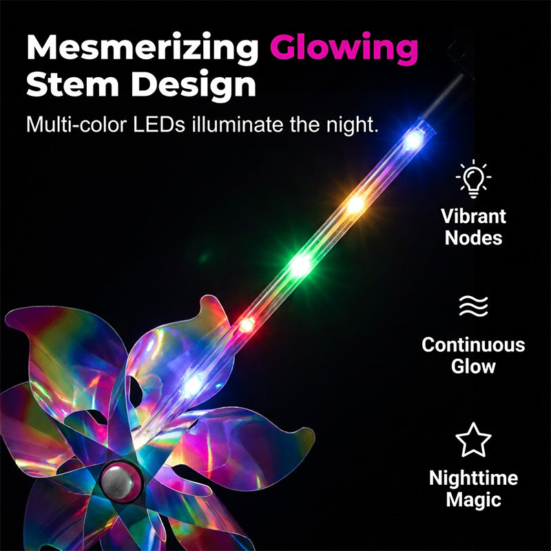 Solar Rainbow Pinwheel Garden Lights
