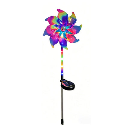 Solar Rainbow Pinwheel Garden Lights